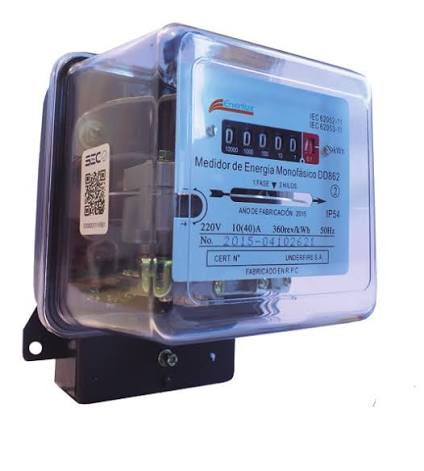 Medidor monofásico electromecánico 50(A) marca enerlux