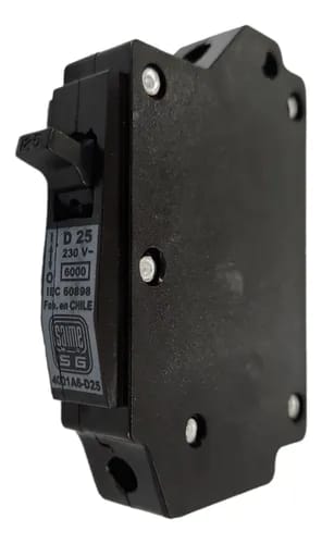 Interruptor termomagnético 25 (A) curva D marca Saime