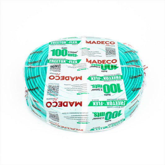 cable libre de alógenos marca madeco color verde 2,5 mm2 rollo 100 metros